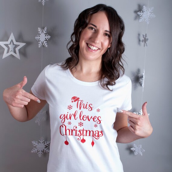 Ladies Christmas T Shirt Women's Xmas T 