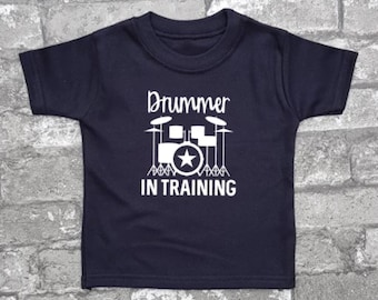 Drummer in Training Baby T Shirt, Music Baby Clothes, Drummer Kids, Rock Baby, Baby Shower Gift, Kids Music Clothes, Infant T Shirt,