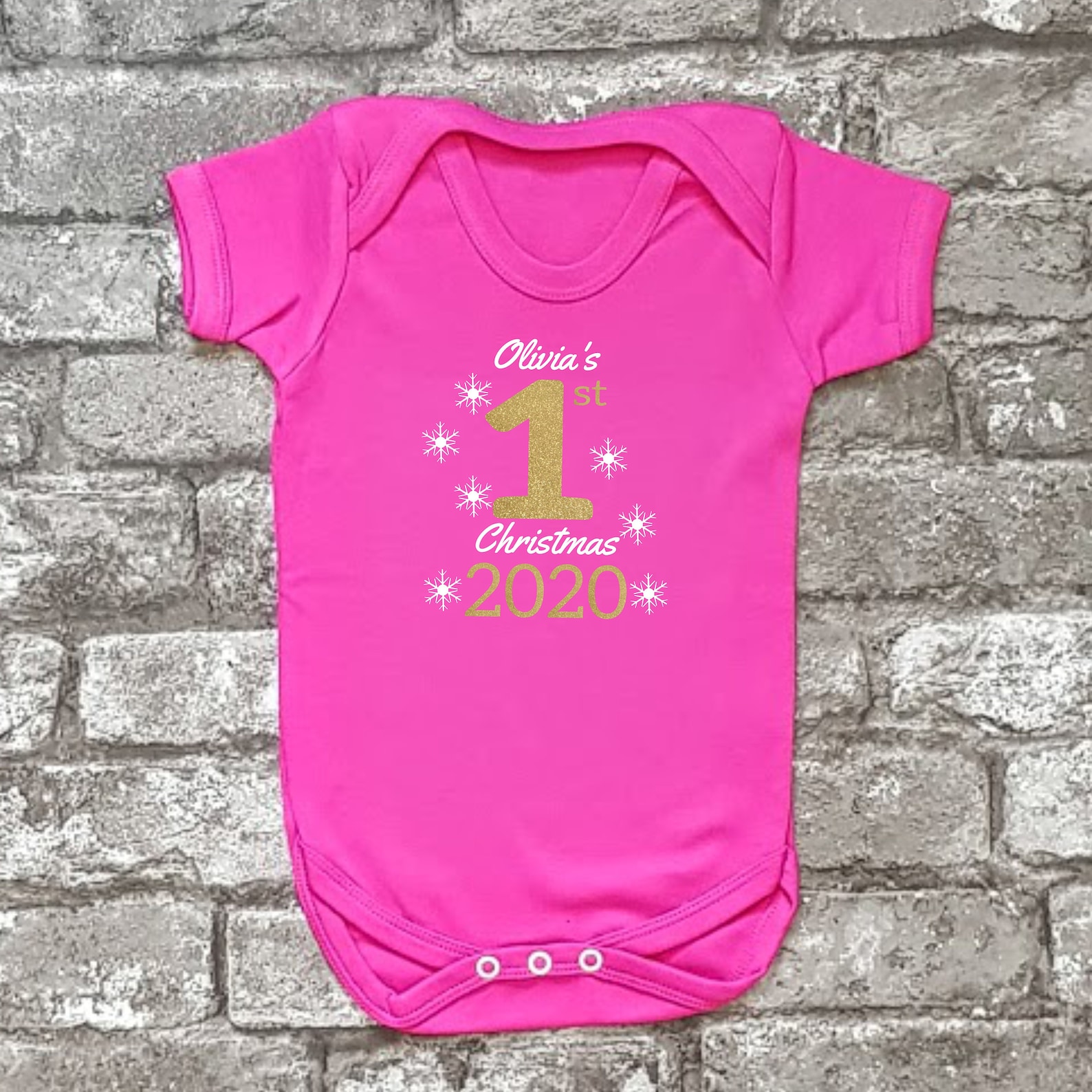 Personalised Xmas Baby Grow Christmas Baby Bodysuit First Etsy