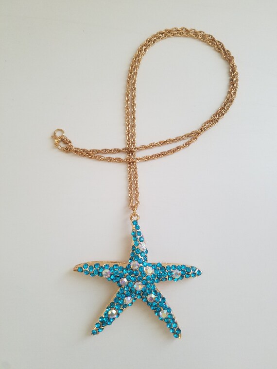 Star / Starfish Rhinestone Betsey Johnson Necklac… - image 8