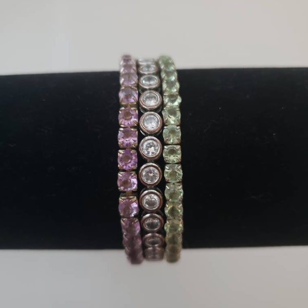 Rhinestone Stretch Bracelet Etsy