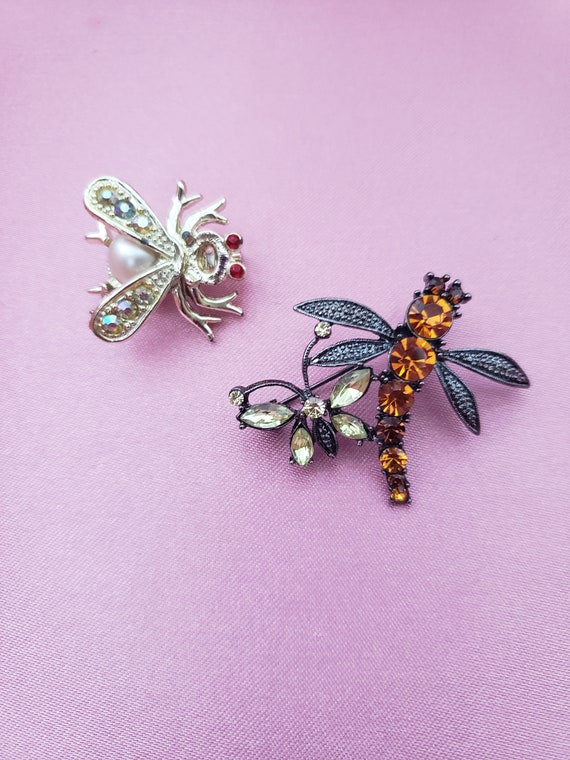 Antique Victorian Rhinestone Dragonfly / Butterfly