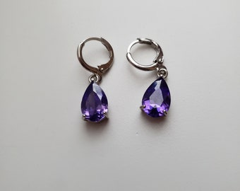 Amethyst Topaz Purple Gemstone Earrings - Bridal / Wedding Earrings - Teardrop Earrings - Romantic Earrings - Victorian Dangle Earrings