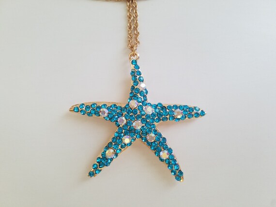 Star / Starfish Rhinestone Betsey Johnson Necklac… - image 7