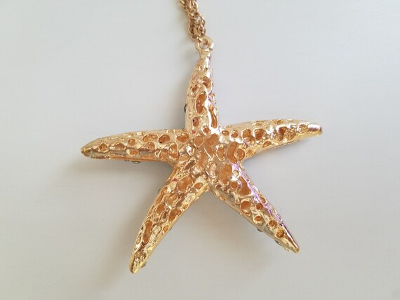 Star / Starfish Rhinestone Betsey Johnson Necklac… - image 5