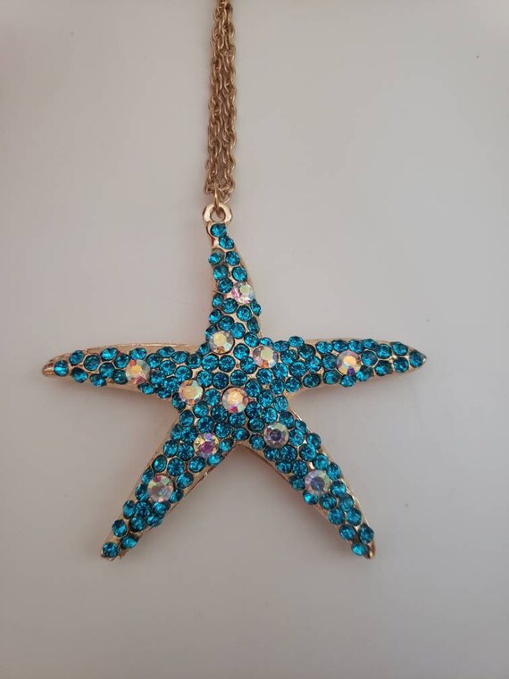 Star / Starfish Rhinestone Betsey Johnson Necklac… - image 10
