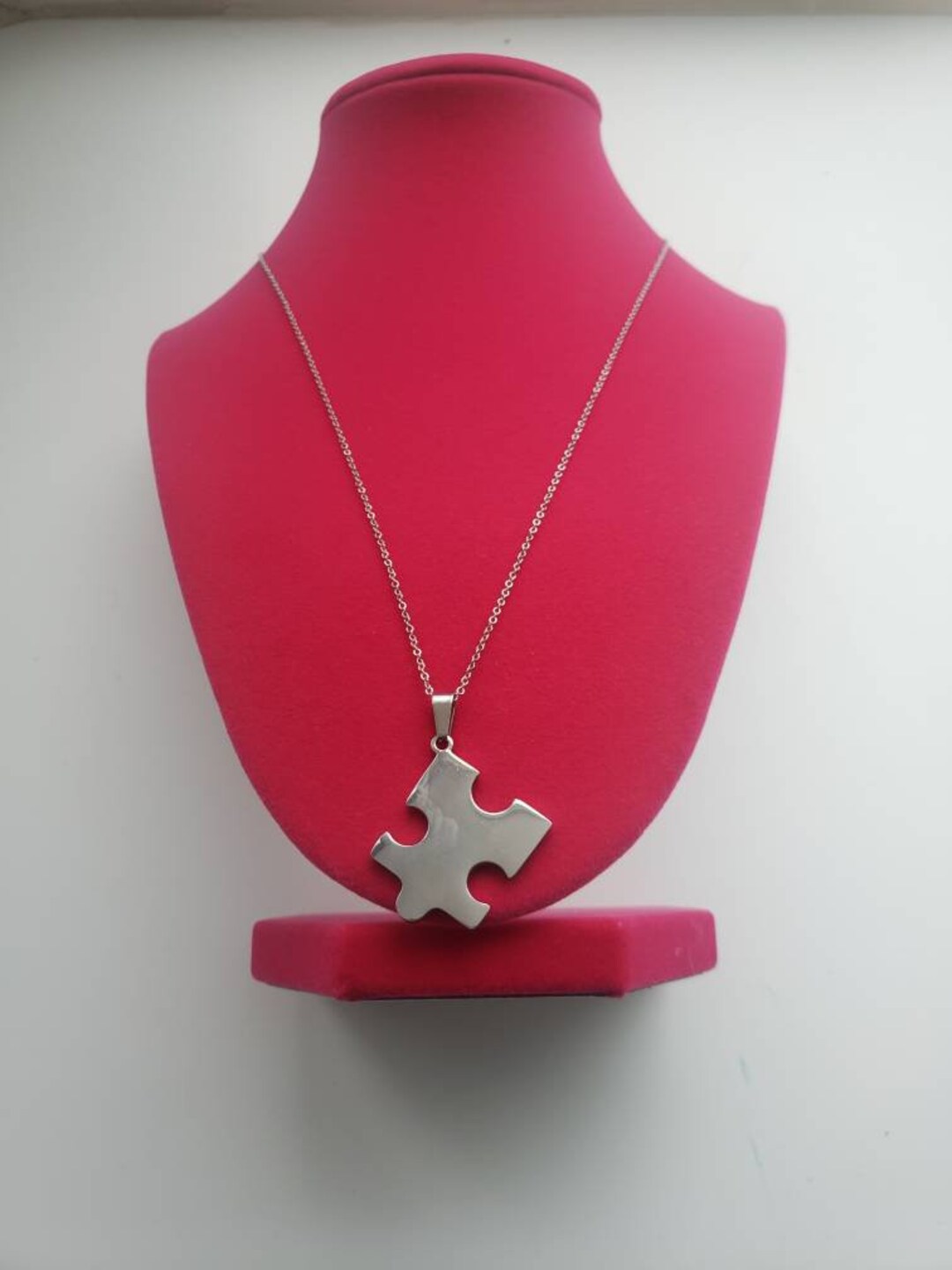 Puzzle Piece Pendant Necklace Puzzle Gifts Puzzle Piece Jewelry Silver