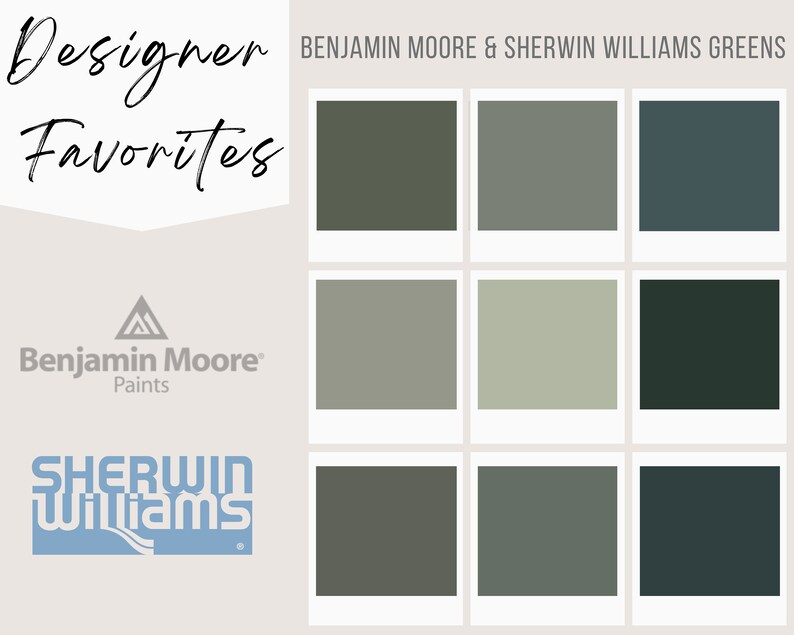 2023 Benjamin Moore Sherwin Williams Favorite Paints, Modern Green