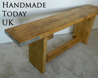 Handmade Rustic Industrial Bench made from Recycled Reclaimed Scaffold Boards