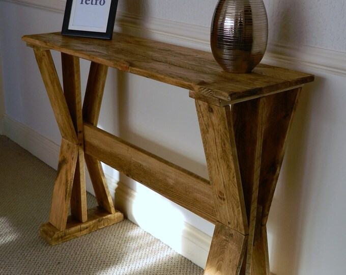 Handmade Rustic Industrial Console Table Made From Recycled Pallet Wood