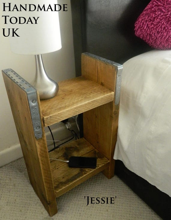 Rustic 2024 industrial nightstand