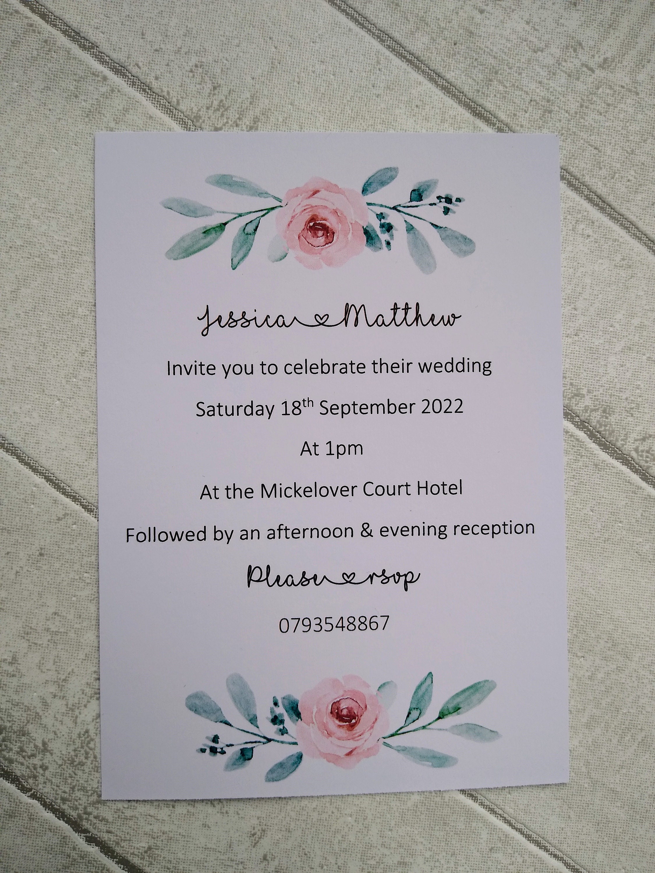 Wedding invitation postcard style invite party invite etsy