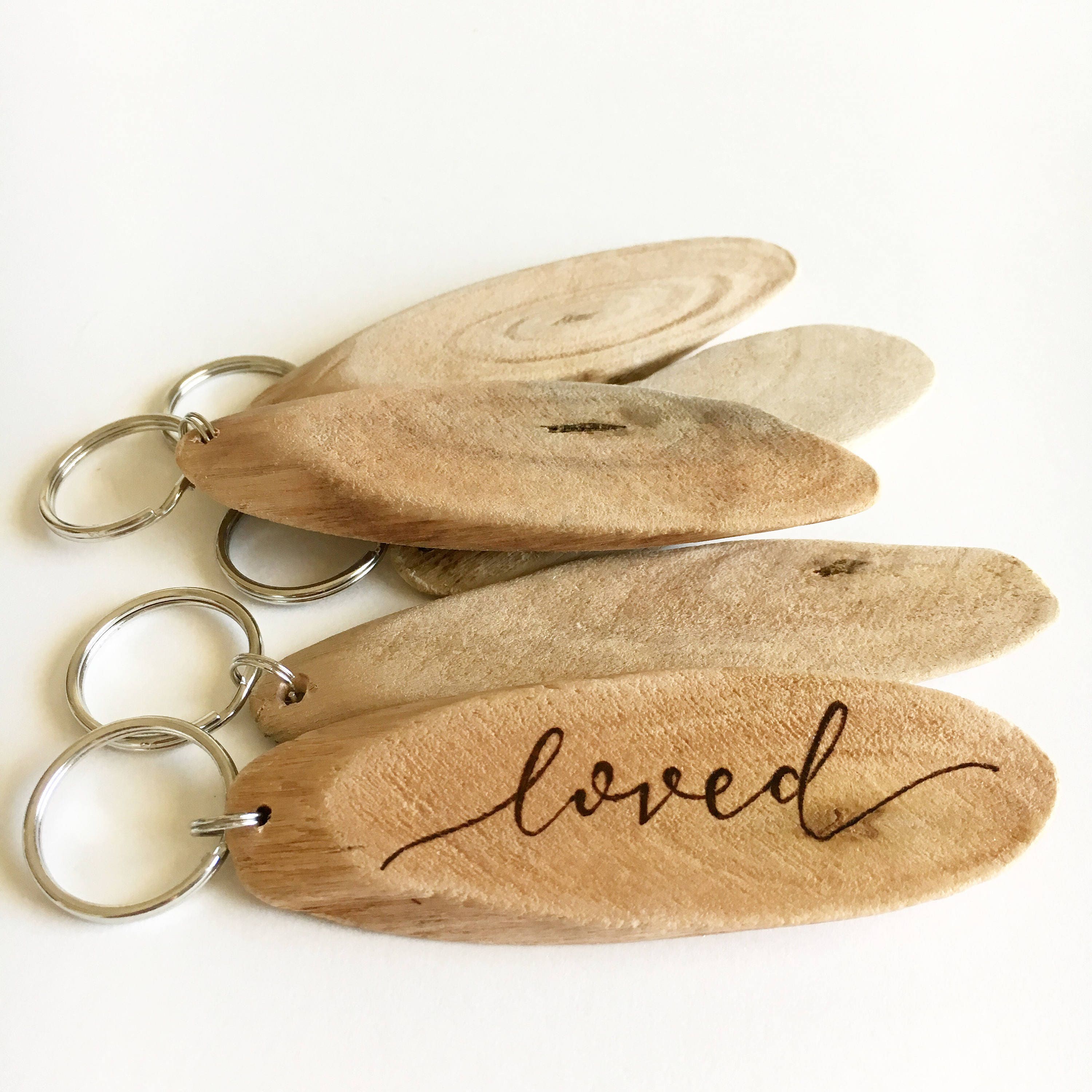 Personalized driftwood Keychains wood burned keychains Etsy