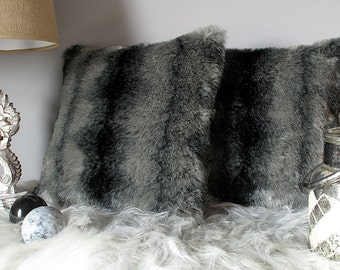 Faux fur pillow | Etsy White Faux Fur Body Pillow Case Cover