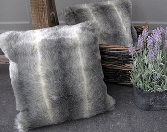 Grey Squirrel Faux Fur Cushion Covers Cushions Pillow Covers Etsy