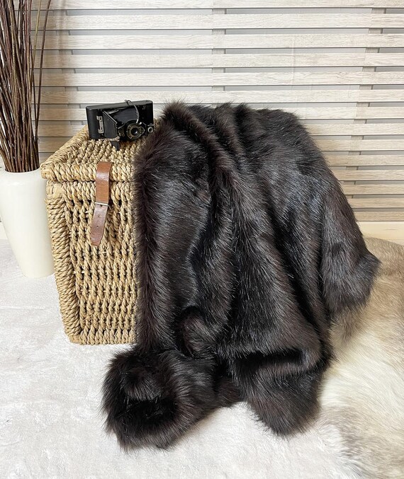 Eco-Pelliccia Plaid  Visone  160x200cm Lusso Coperta Look