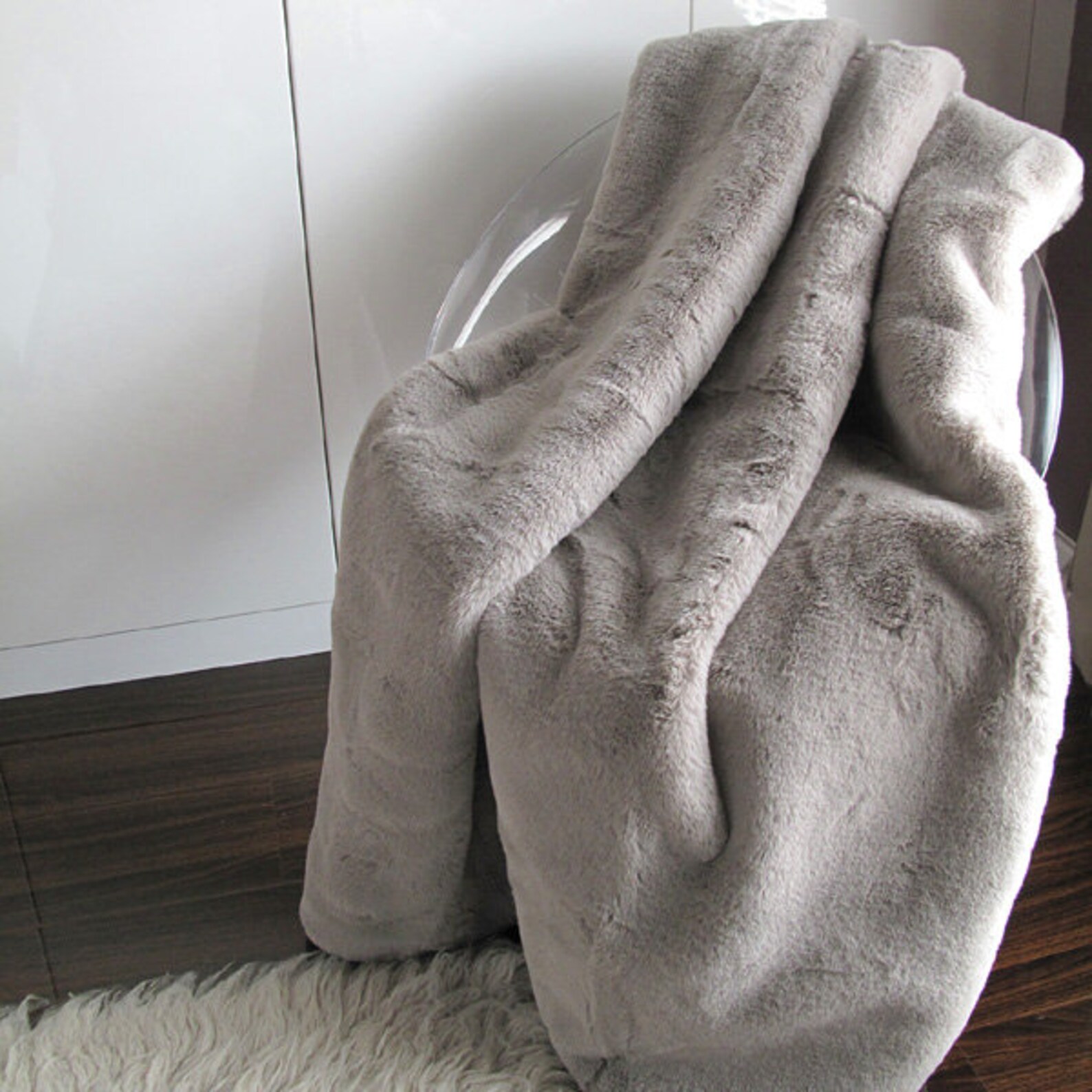 Taupe Fauxfur Throw Richmond Taupe Fake Fur Blanket Throw Etsy UK