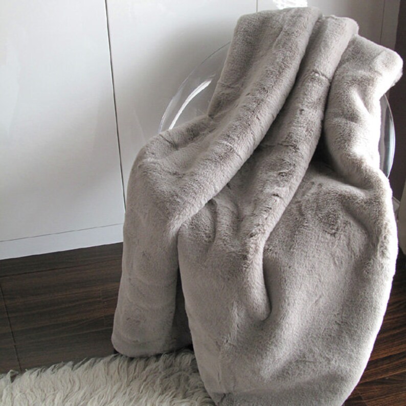 Taupe Fauxfur Throw Richmond Taupe Fake Fur Blanket Throw Etsy UK