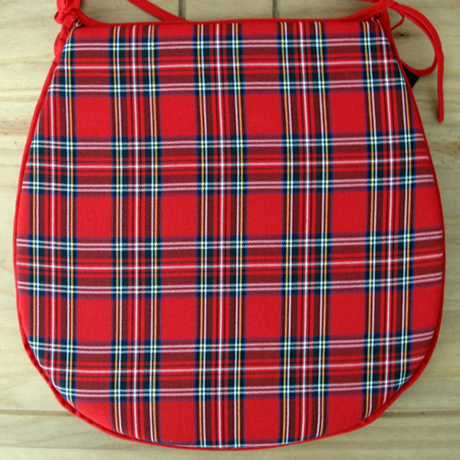 Set of 4 6 or 8 Red Tartan Check Classic D Seat Pads Chair Etsy