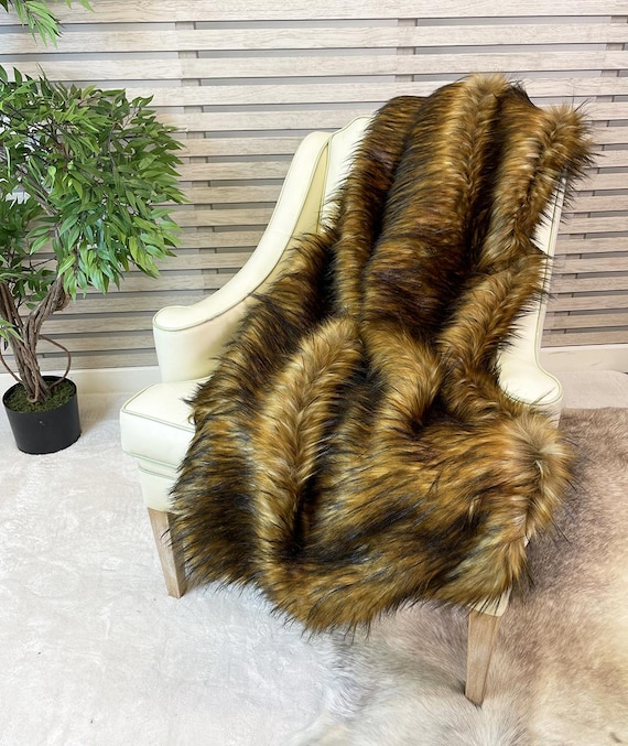 Etsy faux fur throw sale