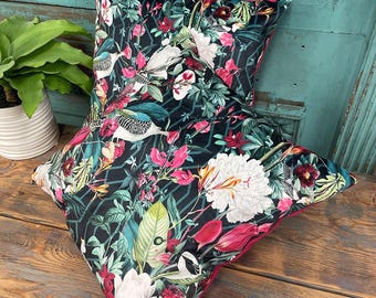 Tropical Velvet Cushion Cover | Patagonia Print, Exotic Wildlife Pillows