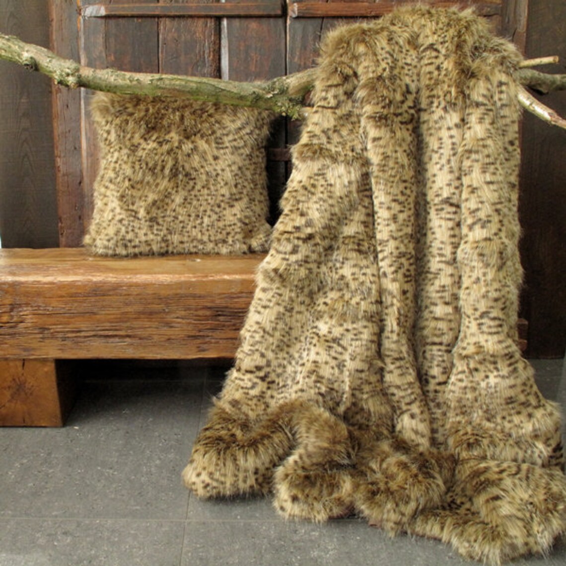 Bobcat Luxury Faux Fur Blanket Throw for Bed or Sofa With Etsy Australia