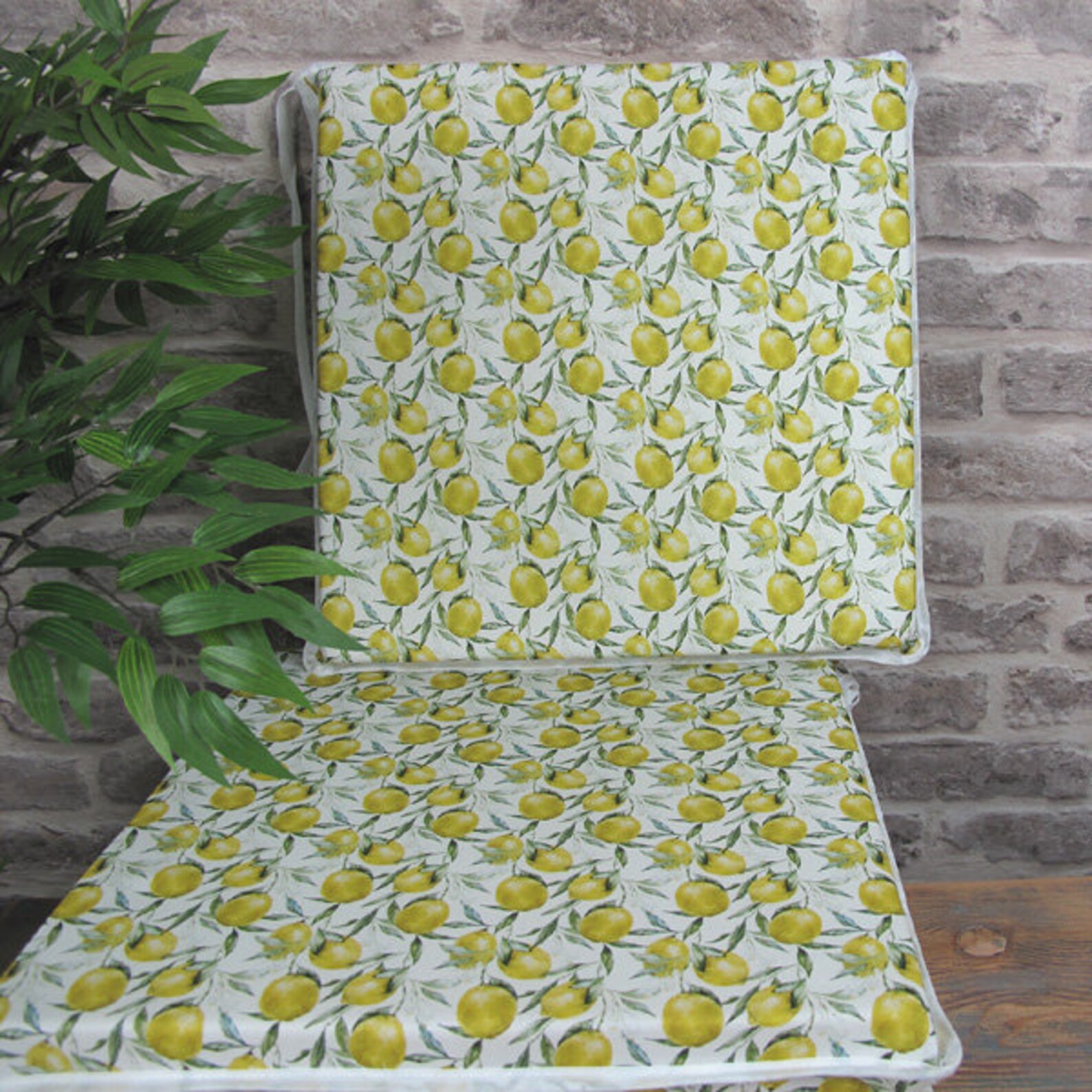 Set of 4 6 or 8 Lemons Design Square Chair Seat Pads Chair Etsy