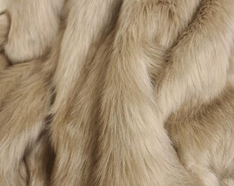 Manta de lujo de piel sintética color camello, doble cara, beige avena