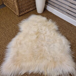 Icelandic Sheepskin Rug | Luxury Cream Sheepskin Rug | Long Haired Sheepskin | Ivory Icelandic Sheepskin | Large Natural Sheepskin Rug |