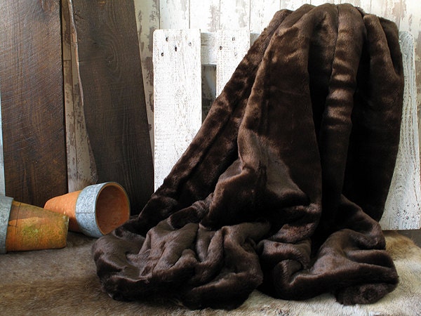 LHC Faux Fur Throw - 60 x 70 in. - Amber Brown