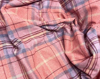 Red & Blue Tartan Check Fabric | Lightweight Crafting Material