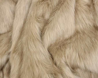 Tessuto in pelliccia sintetica color cammello / Pelliccia beige chiaro per costumi, cosplay e artigianato