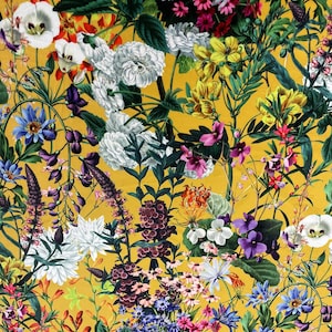 Luxury Velvet Fabric - Midsummer | Printed Velvet Fabric | Flowery Velvet Fabric | Floral Upholstery Fabric | Printed Upholstery Fabric |