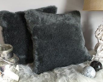 fluffy grey cushions