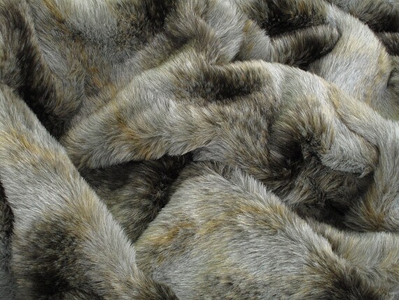 Grey wolf fur throw hot sale