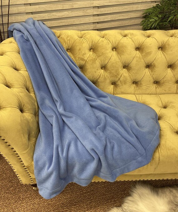 Sky Blue Fleece Throw Blanket | Double-sided Large Sofa Throws - Etsy