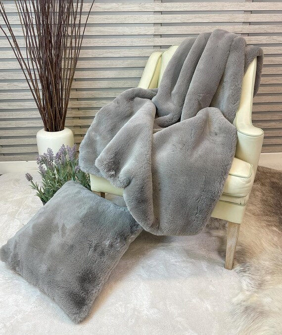 Taupe Faux fur Throw With Grey Faux Suede Lining. Richmond Taupe Fake Fur Blanket Throw for Sofa Chair or Bed. Luxury Fluffy Faux Fur Throw Etsy Australia