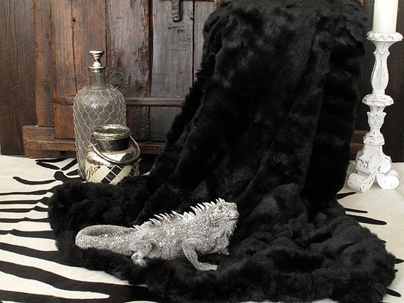 Black fur top cushion covers