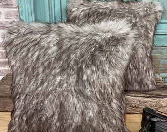 Luxus Europäischer Wolf Kunstpelz Kissenbezug, passender Überwurf verfügbar