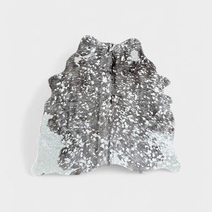 Rare Grey & Silver Holographic Cowhide | Grey Holographic Metallic Cowhide | Small Silver And Grey Cowhide Rug | Metallic Cow Skin Rug |