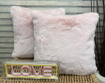 Richmond Pink Kunstpelz Kissenbezug, Weicher Luxus Kissenbezug in 3 Größen