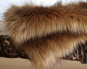 Red Panda Faux Fur Bed Runner | Brown Faux Suede Lined Throw (88x200cm)