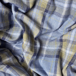Blue Tartan Check Fabric | Blue Tartan Fabric | Blue Checked Craft Fabric | Blue Plaid Fabric | Blue Tartan Crafting Fabric | Blue Plaid |