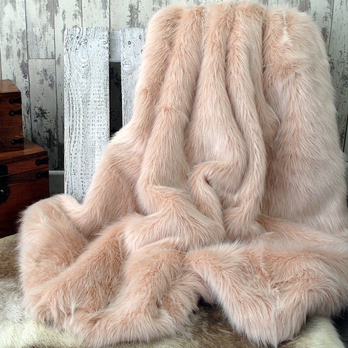 Luxurious Candyfloss Baby Pink Faux Fur Bed or Sofa Throw With Etsy