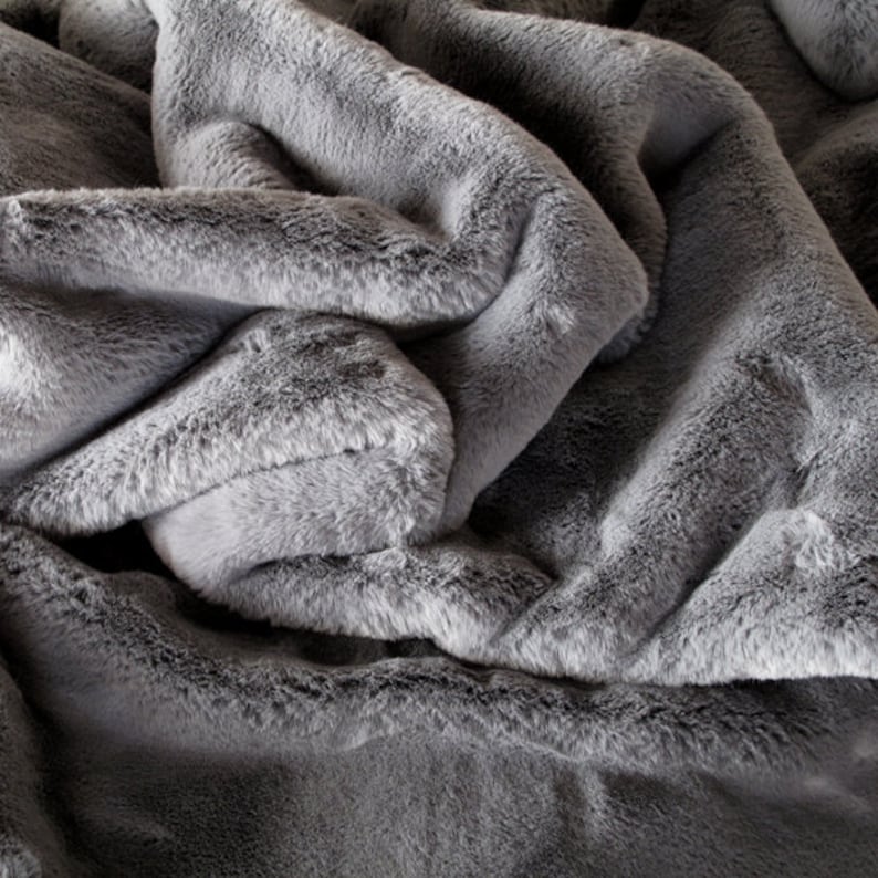 Luxury Richmond Slate Faux Fur Blanket Throw Grey Faux Fur Etsy