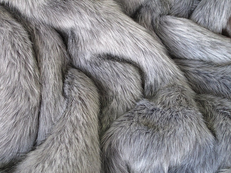 Grey Squirrel Faux Fur Throw in a Range of Sizes. Long Haired Etsy UK