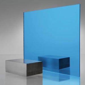 Light Blue MIRROR ACRYLIC Plexiglass Sheet - 1/8&quot; (3mm) Thick - 24&quot; x 24&quot;