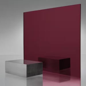 2-Pack Acrylic Plexiglass Plastic Sheet - 1/8&quot; Thick (3mm) - Dark Red Mirror #2423 - 8&quot; x 12&quot;