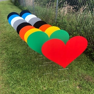Heart Yard Signs - 10-Pack Corrugated Plastic, Choose Your Color (17.5x23.875") immagine 2