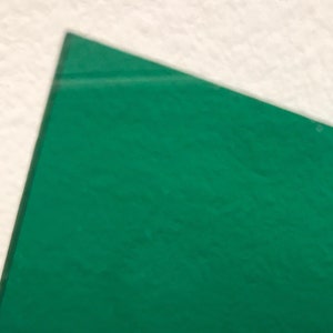 SM ONE- Acrylic Transparent Dark Green Plastic Sheet  1/8&quot; Thick  12&quot; X 12&quot;